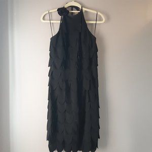 JS Collection Black Halter Dress Scalloped Edge 12